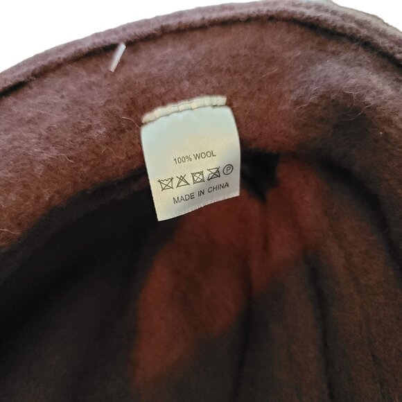 Women's Wool Cloche Hat With Floral Design Brown Vintage-Style Uban CoCo  jj3582 - Picture 5 of 6